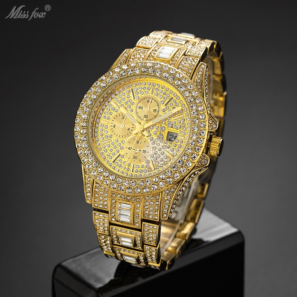 Luxury Watch Iceberg - MISSFOX Luxury Gold Iced Out Watch