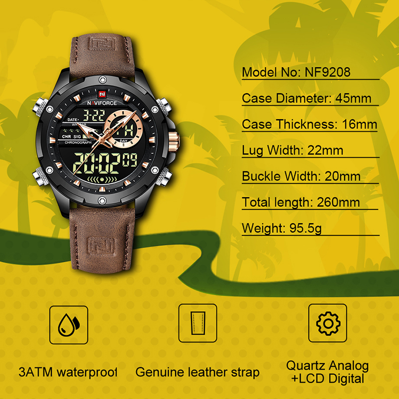Luxury Watch Investment - New NAVIFORCE Men Watches Quartz Chronograph