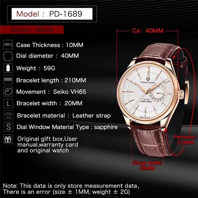 Luxury Watch Top 10 - PAGANI DESIGN 1689 Men's Quartz Wristwatch