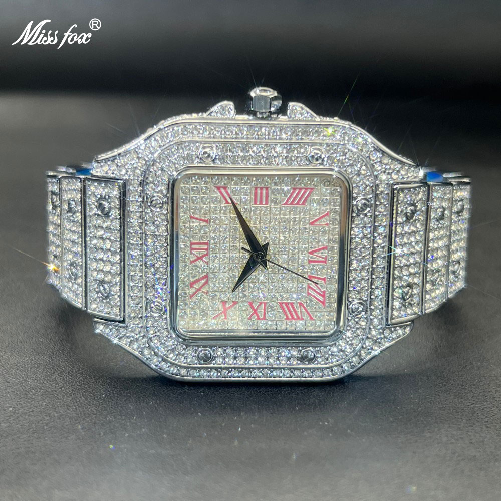 MISSFOX Iced Out Men Watch Squ - Luxury Watch Iceberg recension och pris